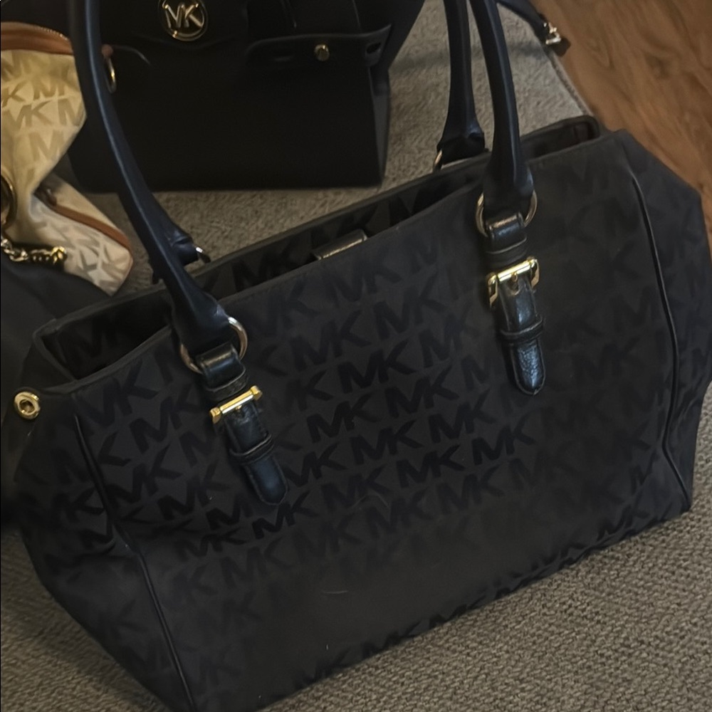 Michael Kors Black Satchel with Gold Hardware